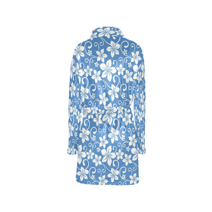 Hibiscus Pattern Print Design HB09 Women's Fleece Robe