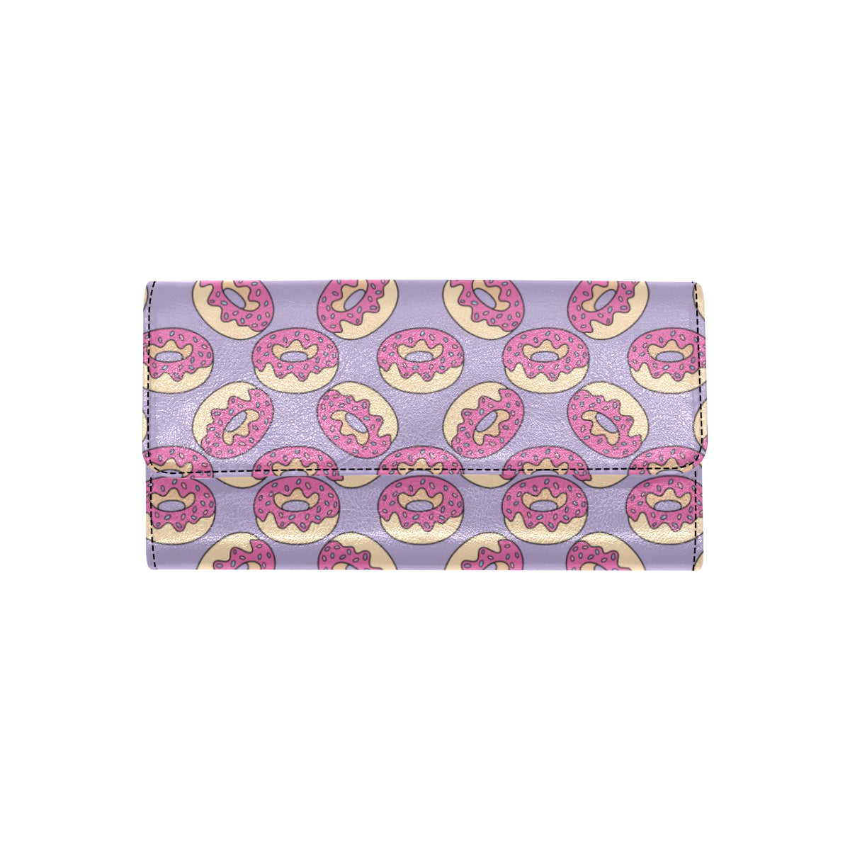 Donut Pattern Print Design DN015 Women's Trifold Wallet