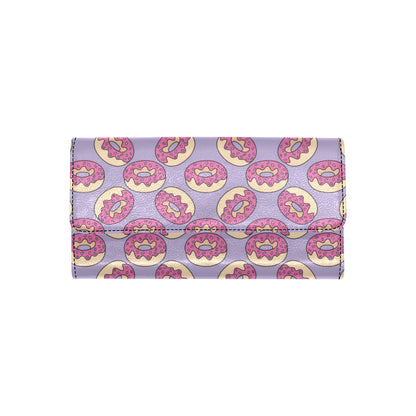 Donut Pattern Print Design DN015 Women's Trifold Wallet