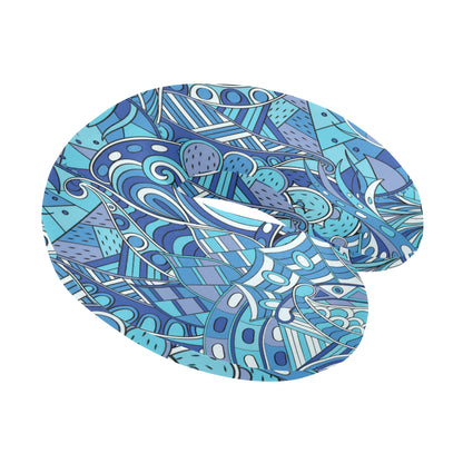 Funky Retro Pattern Print Design A02 U-Shaped Travel Neck Pillow