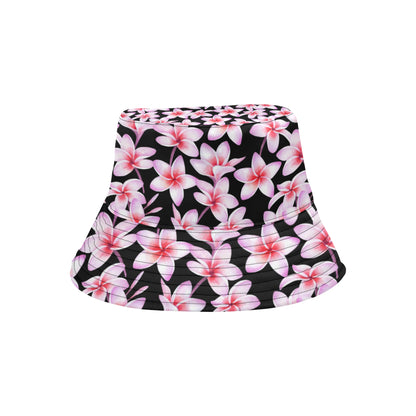 Pink Plumeria Pattern Print Design PM09 Unisex Bucket Hat