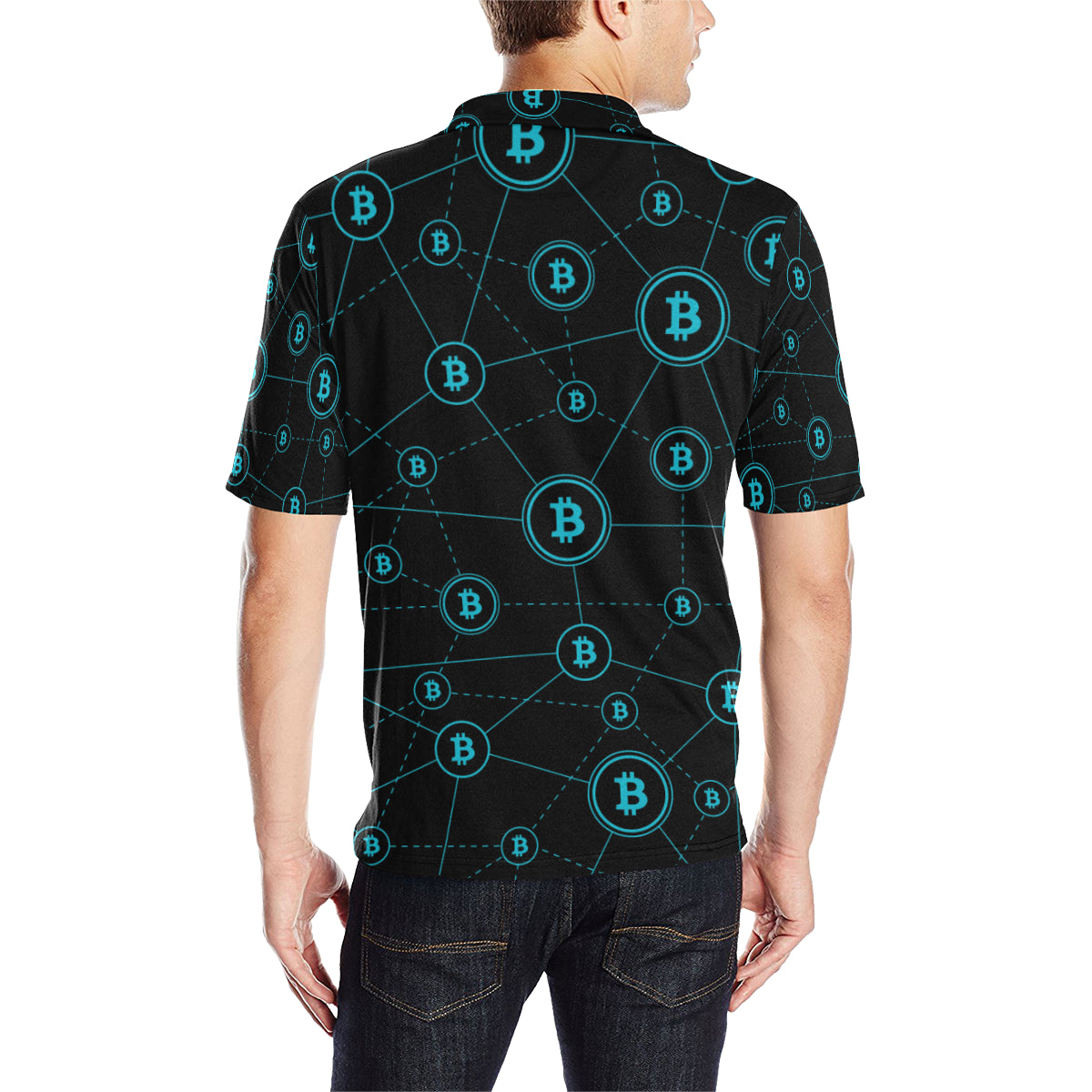 Cryptocurrency Pattern Print Design 01 Men Polo Shirt