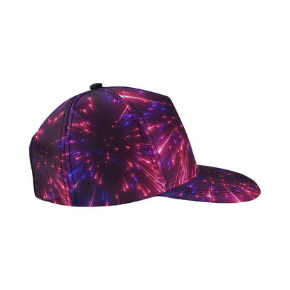 Celestial Purple Blue Neon Speed Light Snapback Cap