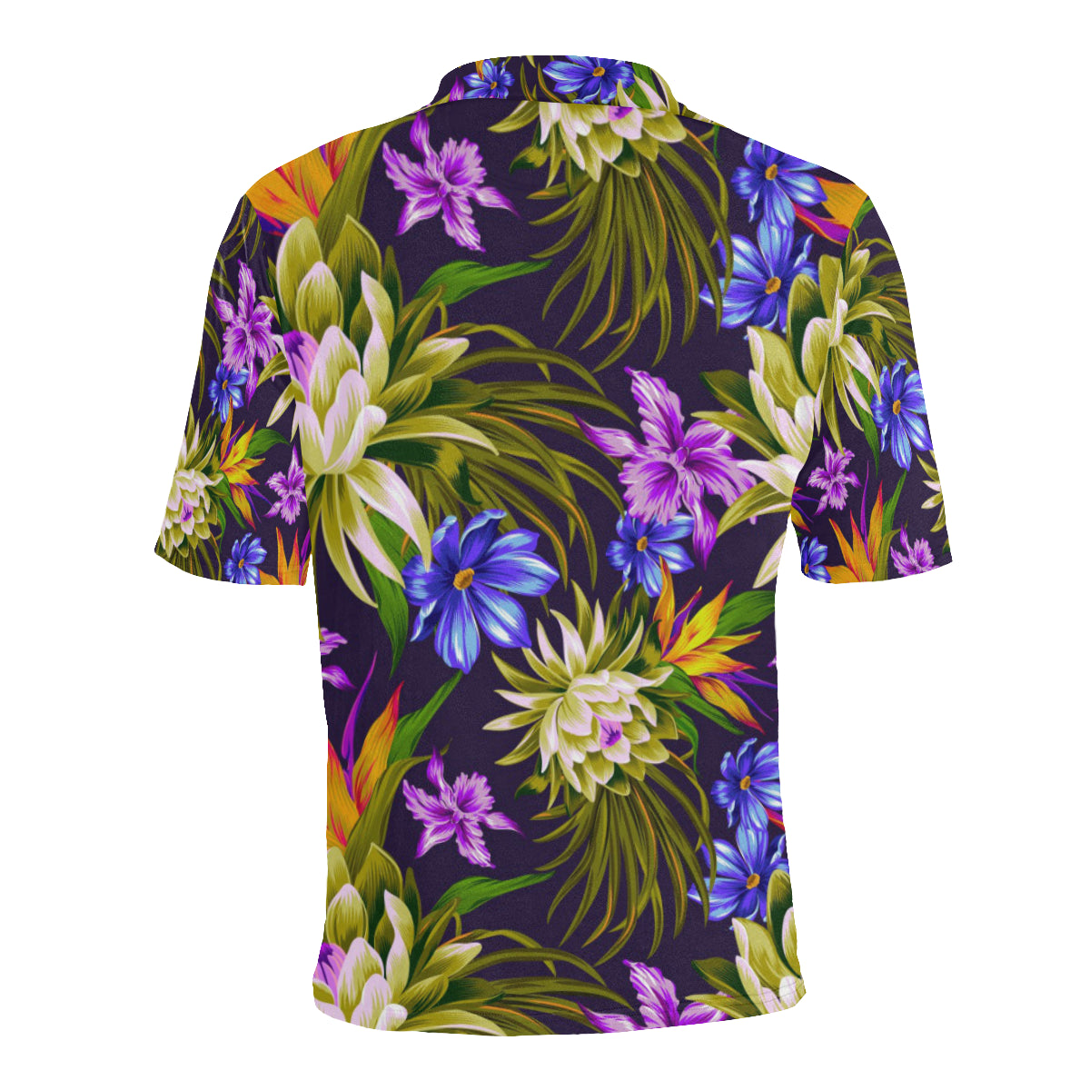 Water Lily Pattern Print Design WL08 Men Polo Shirt