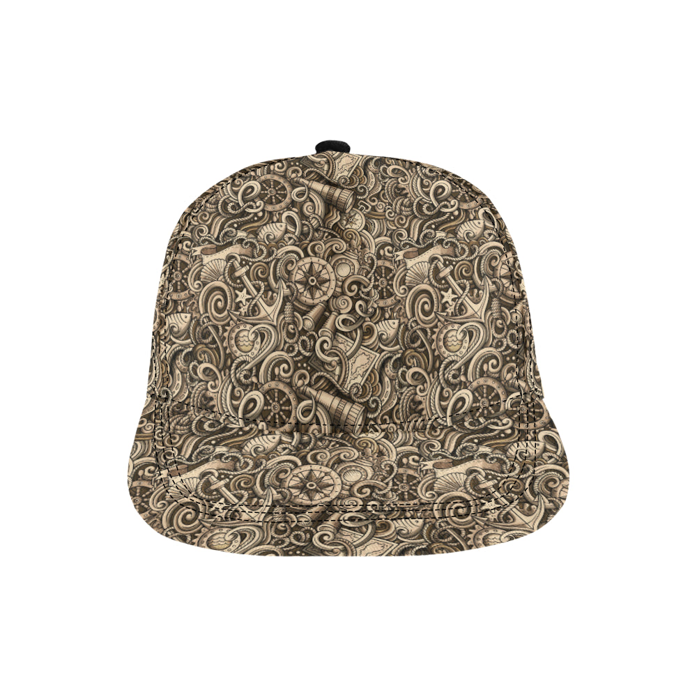 Nautical Tattoo Design Themed Print Snapback Cap