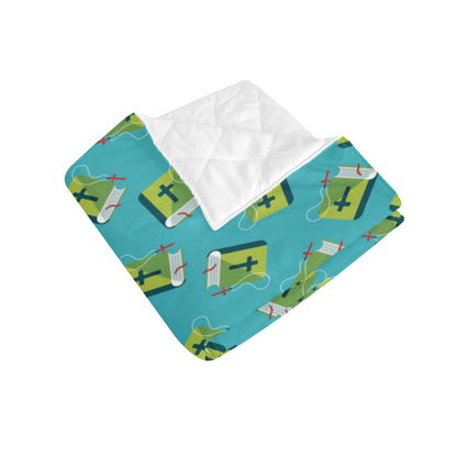 Bible Pattern Print Design 01 Premium Quilt