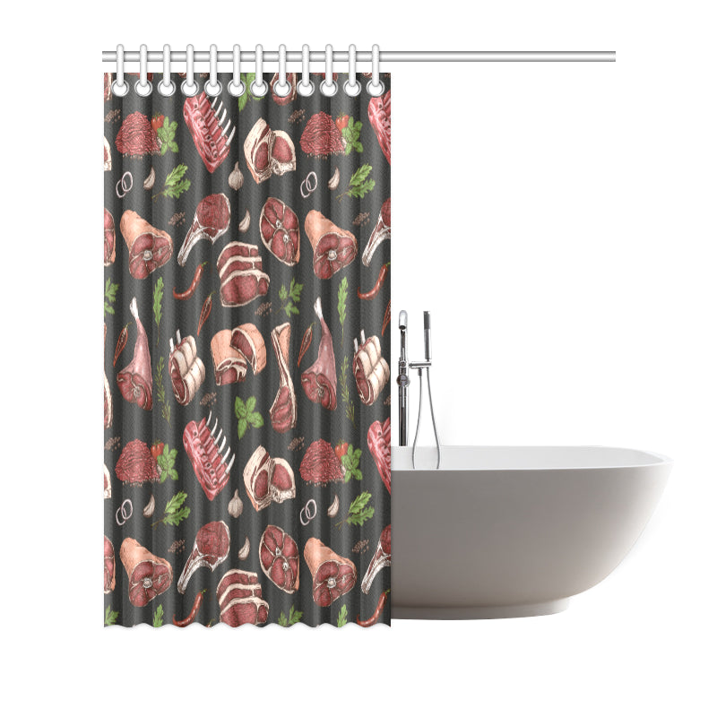 Meat Pattern Print Design 02 Shower Curtain