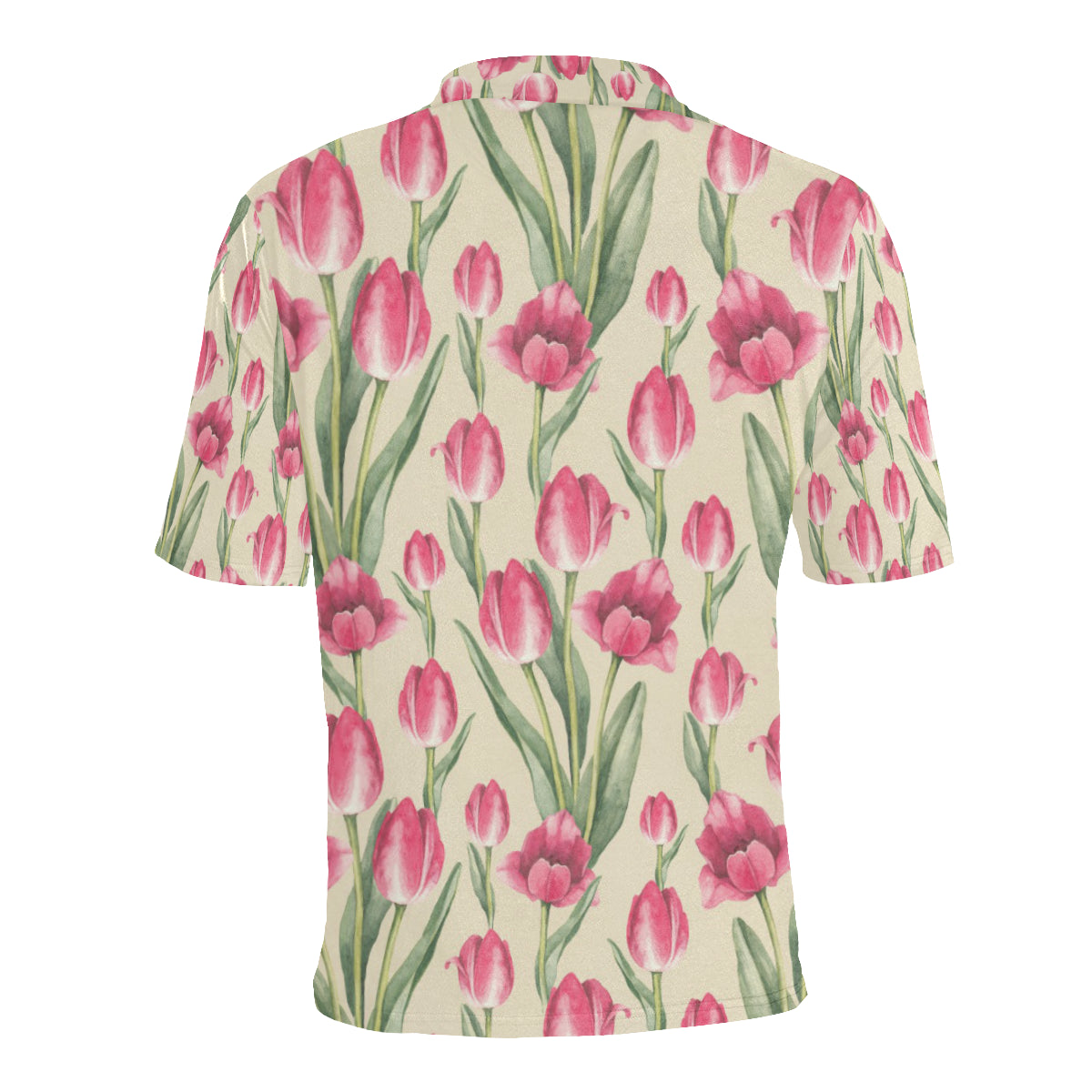 Tulip Pink Pattern Print Design TP06 Men Polo Shirt