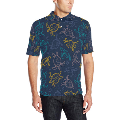 Sea Turtle Baby Print Men Polo Shirt