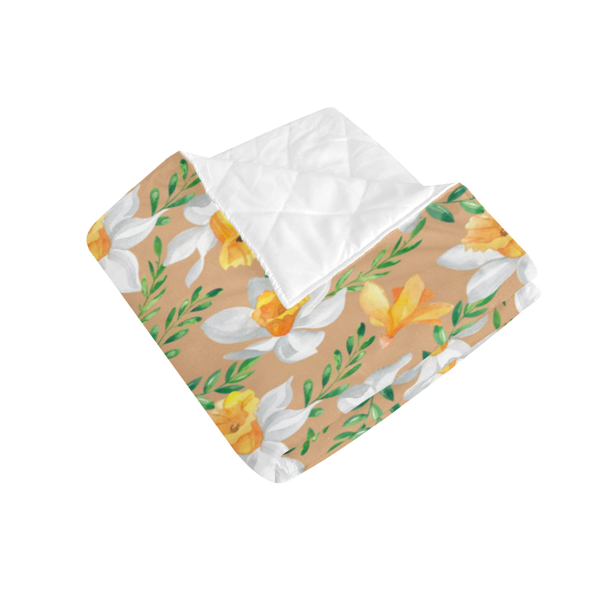 Daffodils Pattern Print Design DF04 Premium Quilt