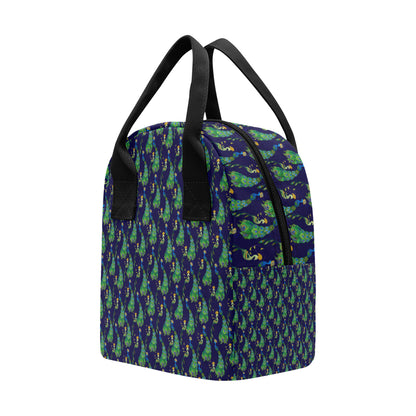 Peacock Art Design Print Insulated Lunch Bag
