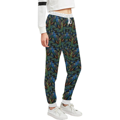 Peacock Themed Design Print Unisex Sweatpants