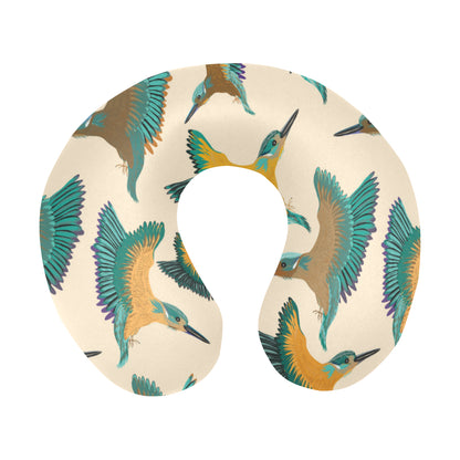 Kingfisher Pattern Print Design 02 U-Shaped Travel Neck Pillow