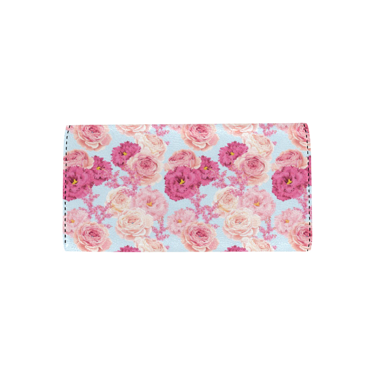Lisianthus Pattern Print Design LT05 Women's Trifold Wallet