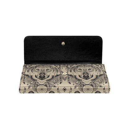Indian Boho Wolf Women's Trifold Wallet