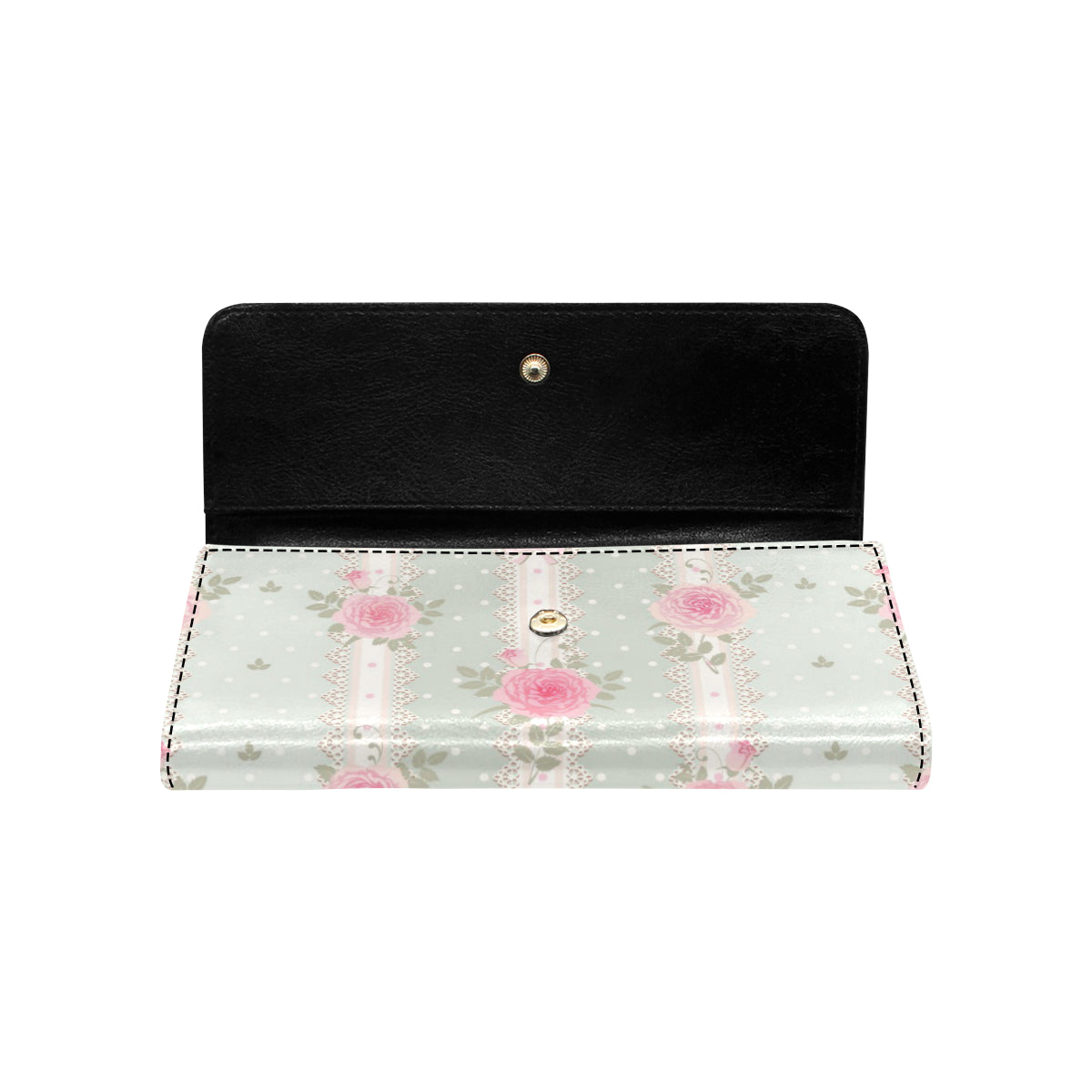 Rose Pattern Print Design RO016 Women's Trifold Wallet
