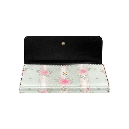 Rose Pattern Print Design RO016 Women's Trifold Wallet