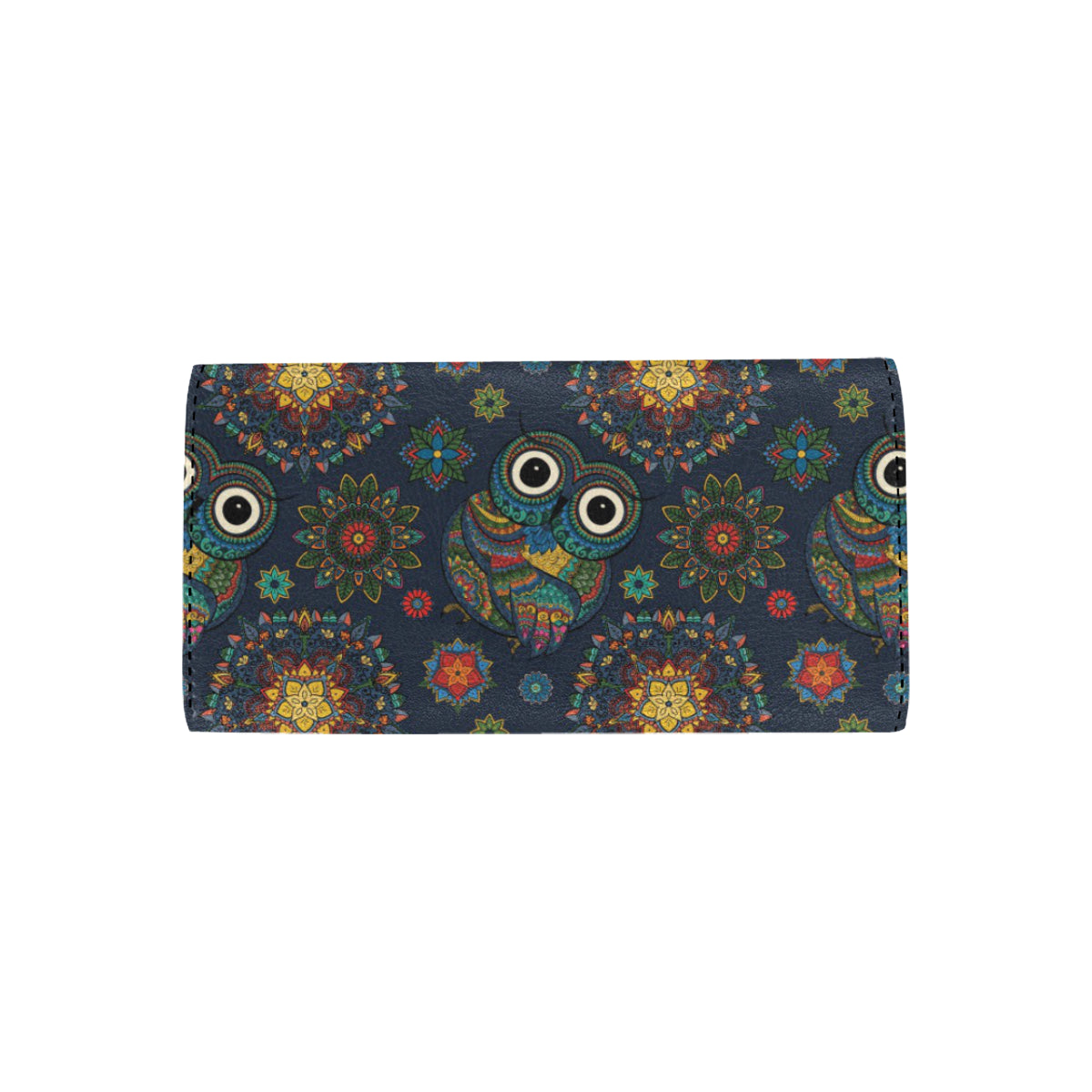 Owl Boho Style Pattern Print Design A04 Women's Trifold Wallet