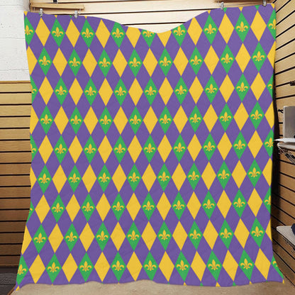 Mardi Gras Pattern Print Design 05 Premium Quilt