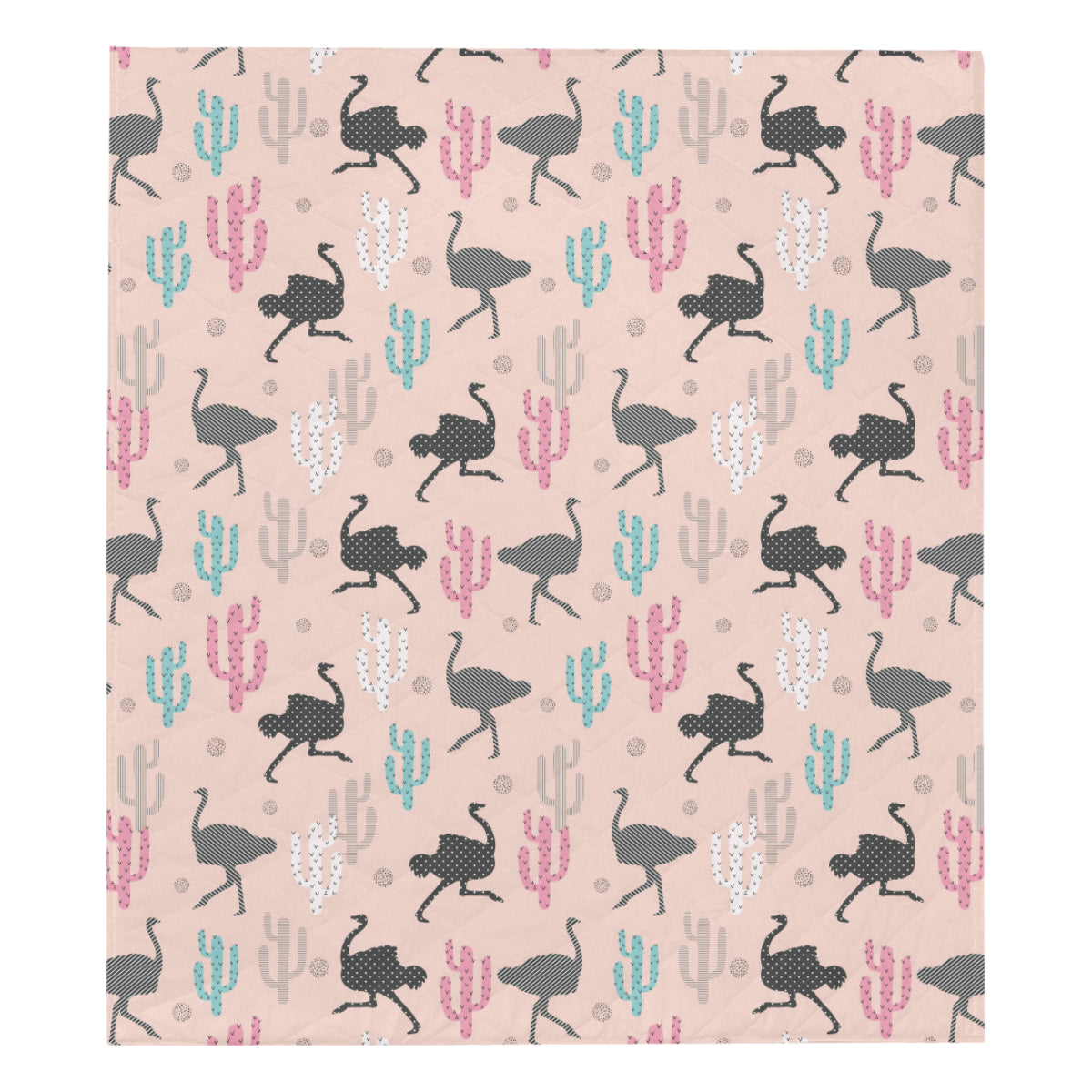Ostrich Pattern Print Design 03 Premium Quilt