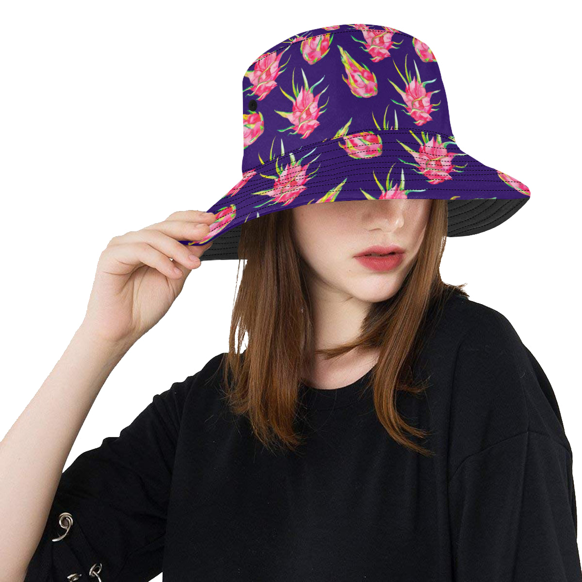 Dragonfruit Pattern Print Design DF02 Unisex Bucket Hat