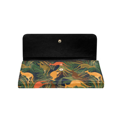 Kangaroos Pattern Print Design 07 Women's Trifold Wallet