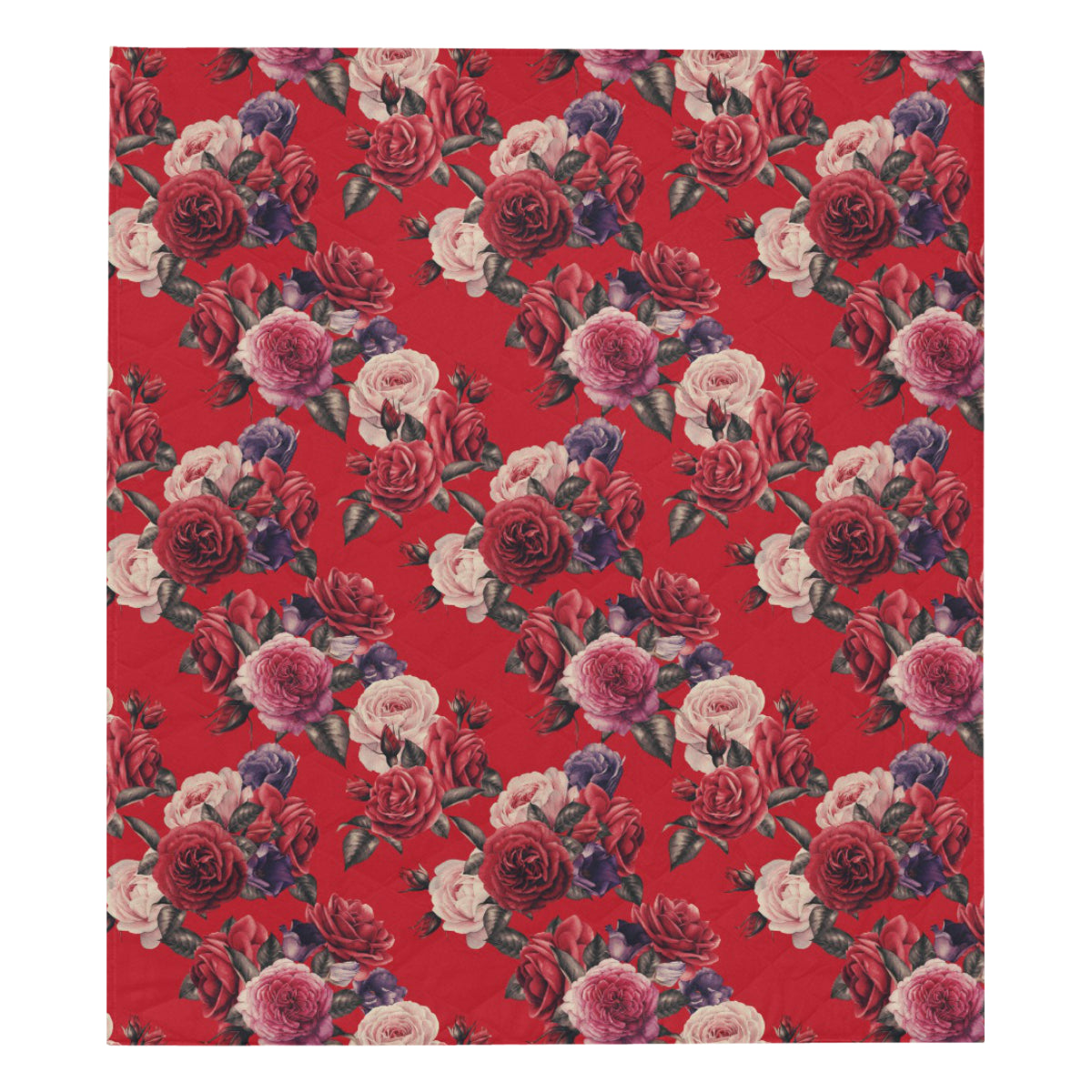 Rose Red Pattern Print Design RO07 Premium Quilt