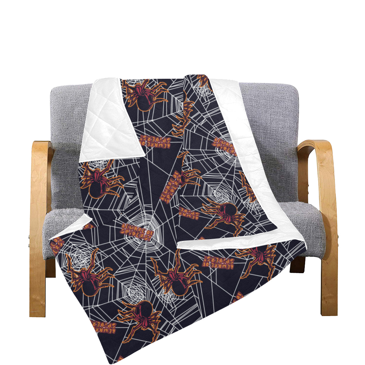 Tarantula Spiderwebs Pattern Print Design 01 Premium Quilt