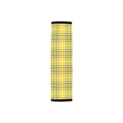Tartan Yellow Print Design LKS301 Car Seat Belt Cover