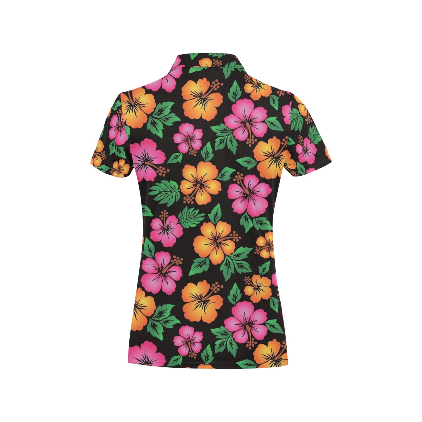 Hibiscus Pattern Print Design HB029 Women's Polo Shirt