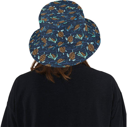 Sea Turtle Print Design LKS3011 Unisex Bucket Hat
