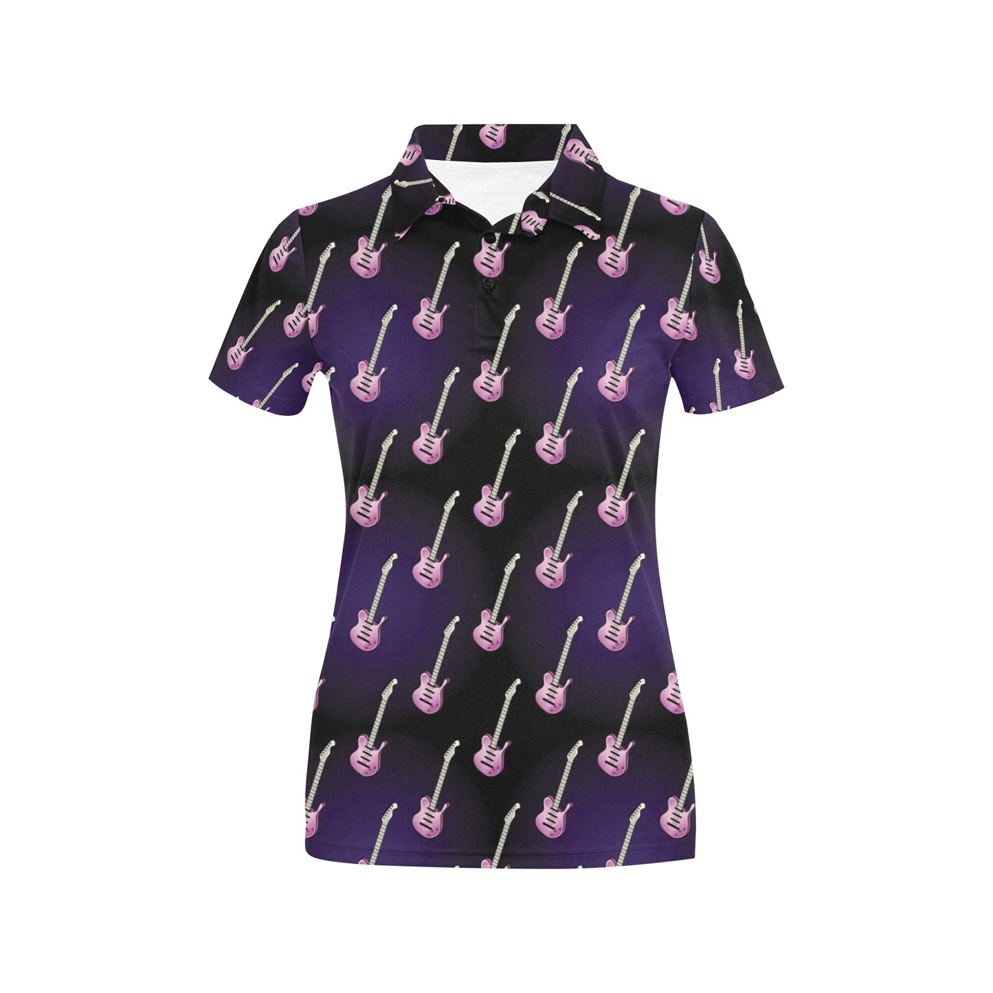 Electric Guitar Print Design LKS405 Women's Polo Shirt