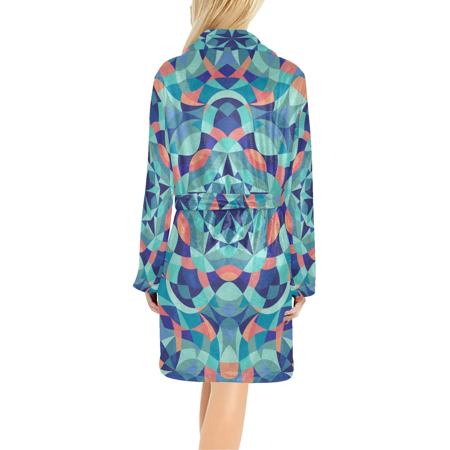 Kaleidoscope Pattern Print Design 03 Women's Fleece Robe