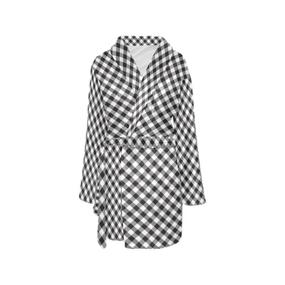 Gingham Print Design LKS402 Women's Fleece Robe