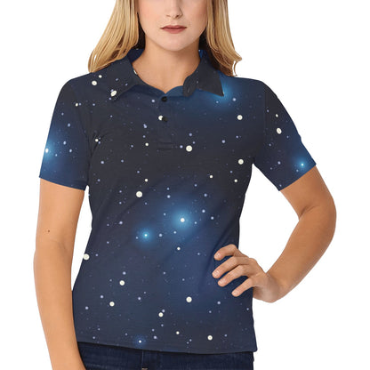 Night sky Pattern Print Design A02 Women's Polo Shirt