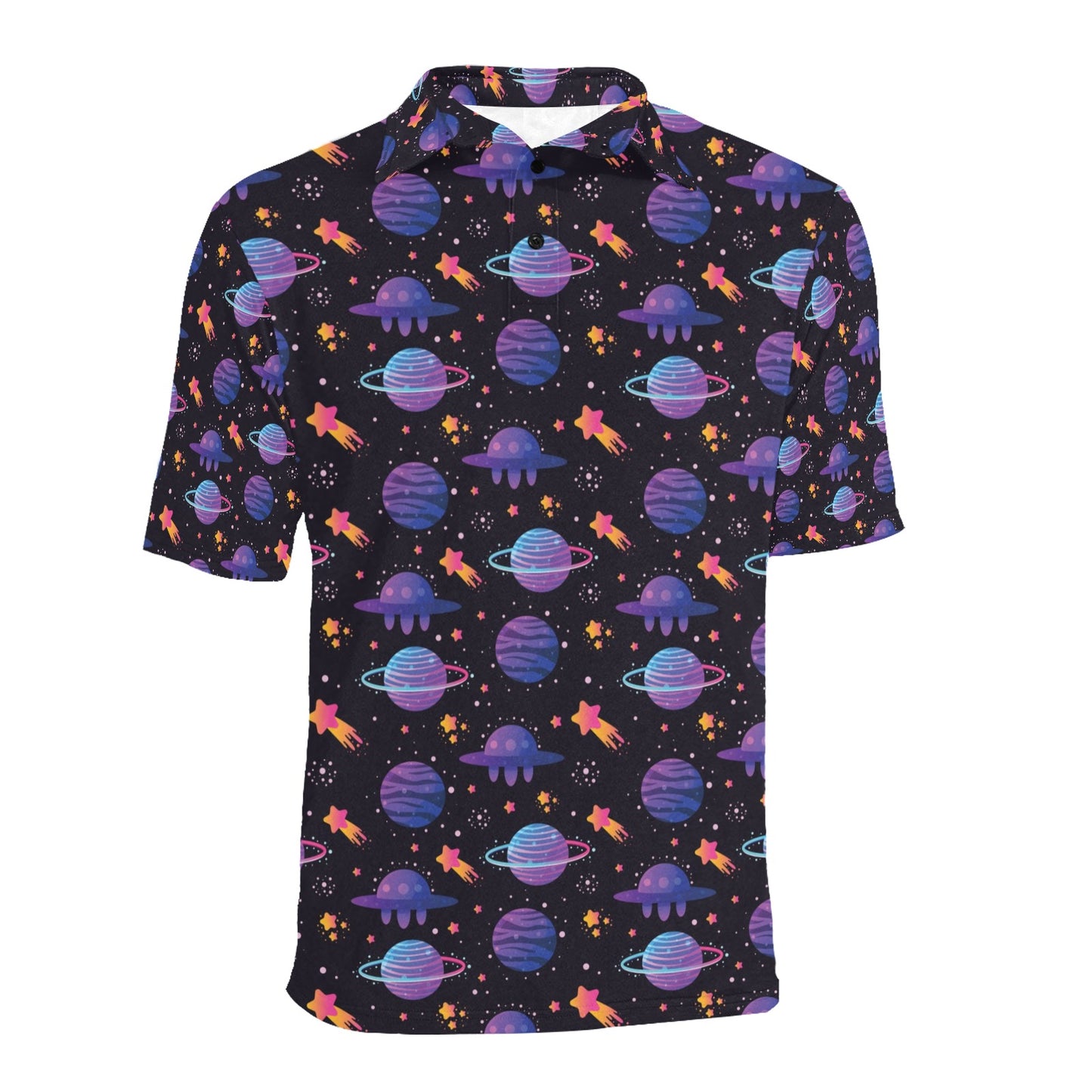UFO Star Galaxy Print Design LKS308 Men Polo Shirt