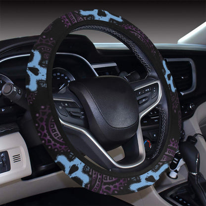 Skull Print Design LKS3012 Steering Wheel Cover with Elastic Edge