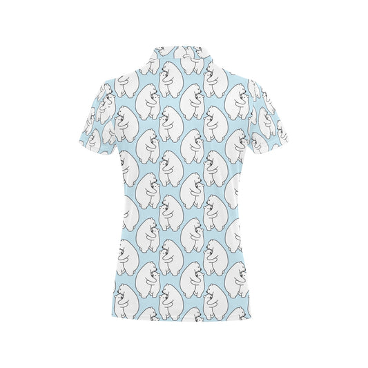 Polar Bear Pattern Print Design PB08 Women's Polo Shirt