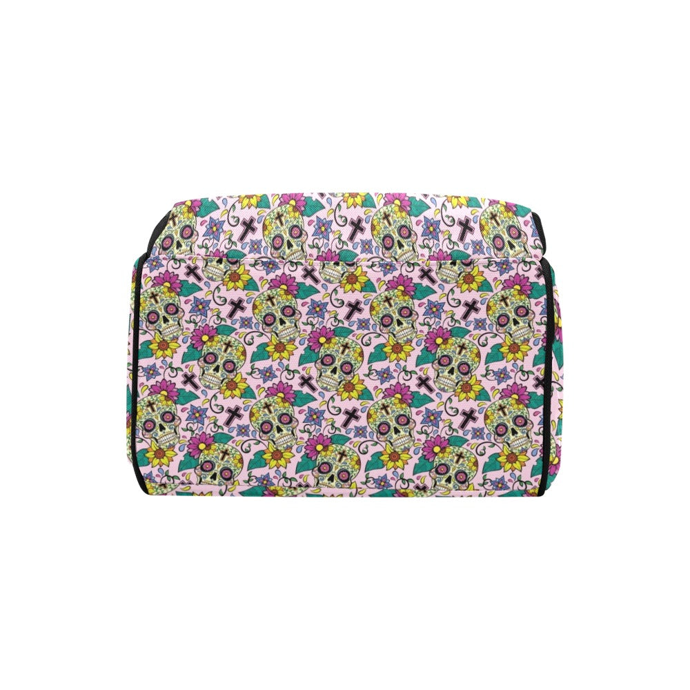 Sugar Skull Print Design LKS307 Diaper Bag Backpack