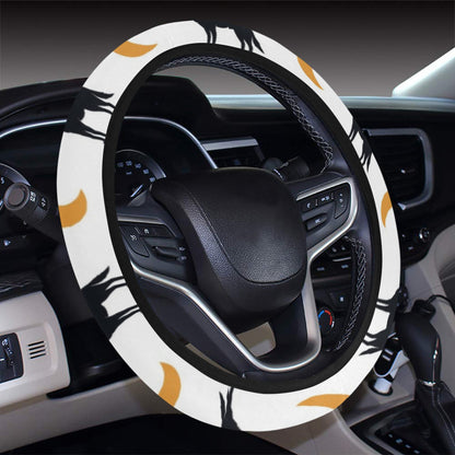 Wolf Moon Print Design LKS302 Steering Wheel Cover with Elastic Edge