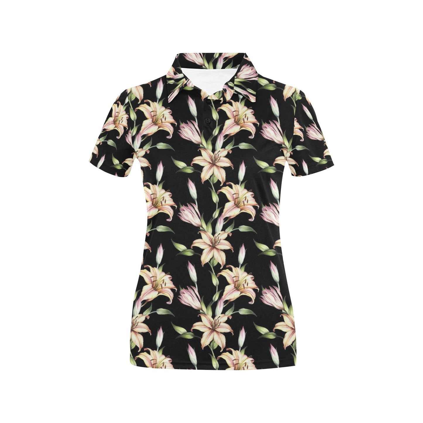 Lily Pattern Print Design LY05 Women's Polo Shirt