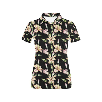 Lily Pattern Print Design LY05 Women's Polo Shirt