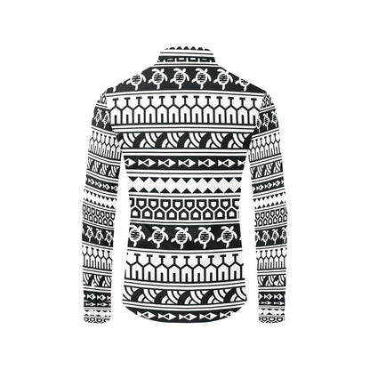 Samoan Pattern Print Design LKS303 Men's Long Sleeve Dress Shirt