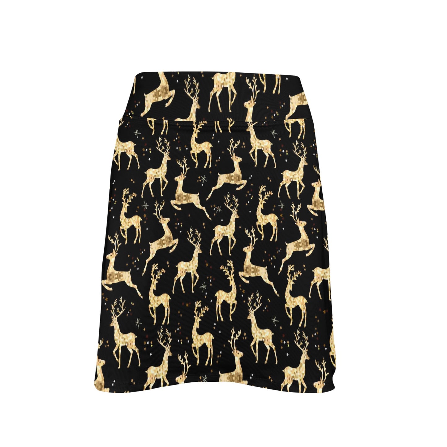 Deer Gold Pattern 17" Golf & Pickleball Skort with Pockets