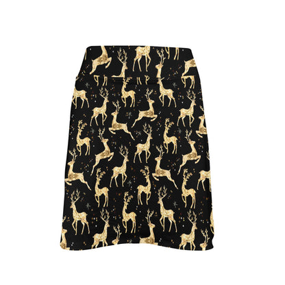 Deer Gold Pattern 17" Golf & Pickleball Skort with Pockets