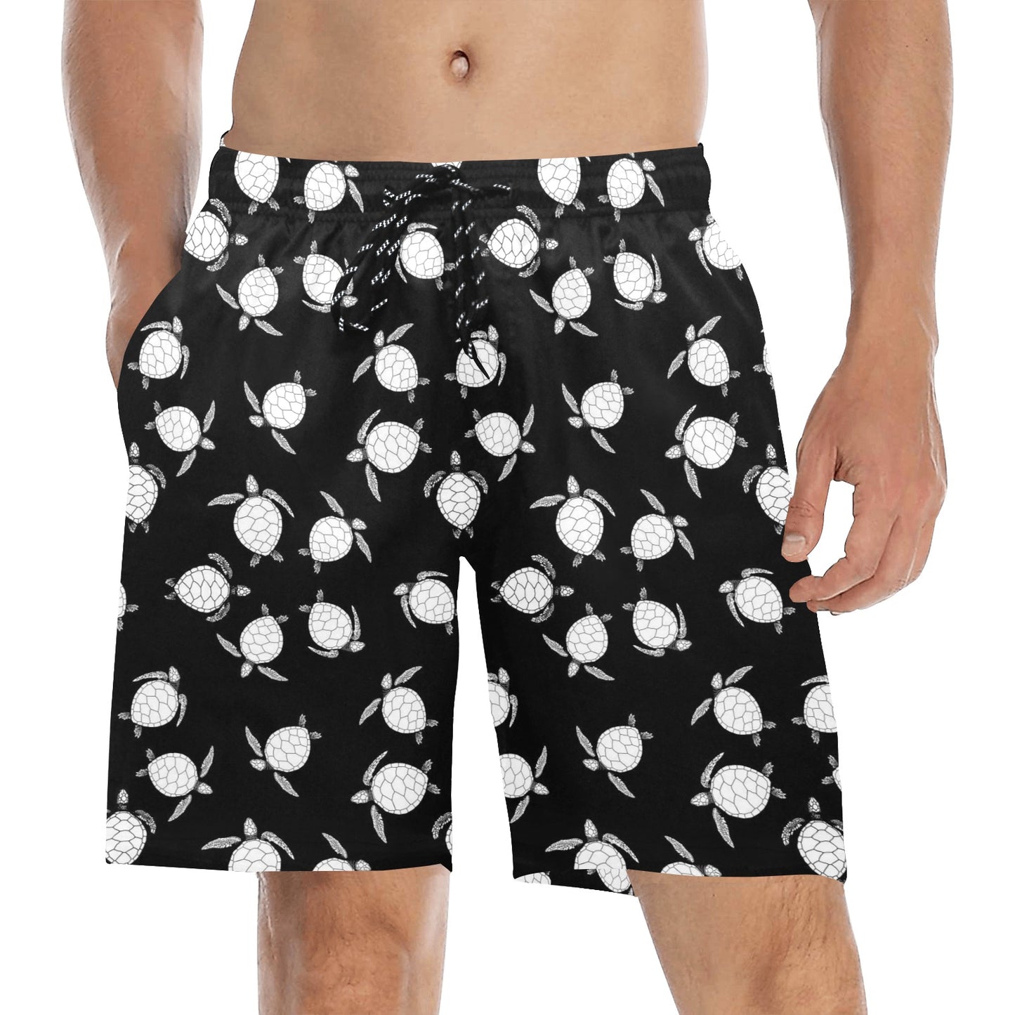 Sea Turtle Print Design LKS303 Men's Swim Trunks Beach Shorts