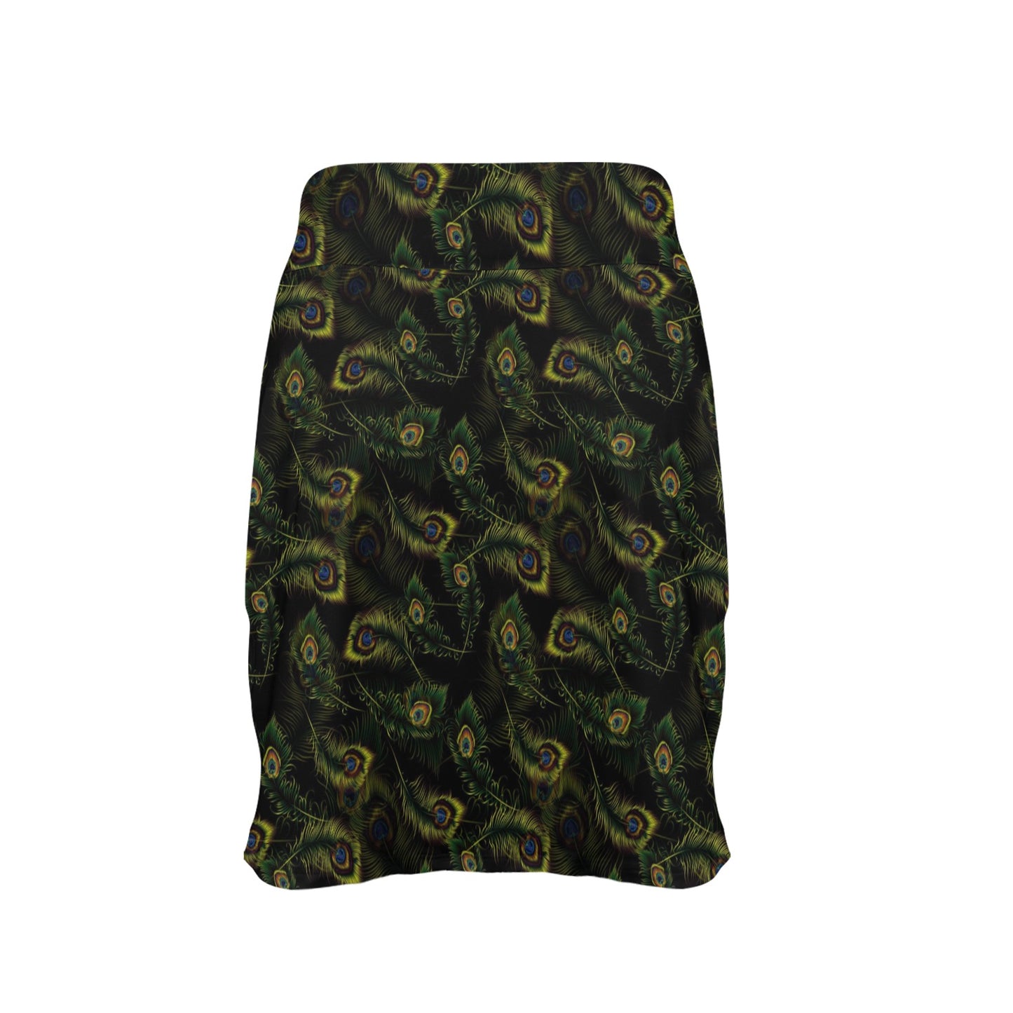 Peacock Feather Pattern Design Print 17" Golf & Pickleball Skort with Pockets