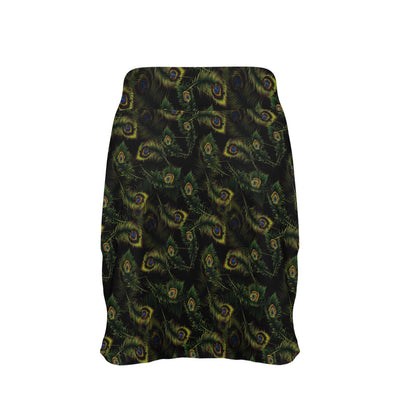 Peacock Feather Pattern Design Print 17" Golf & Pickleball Skort with Pockets