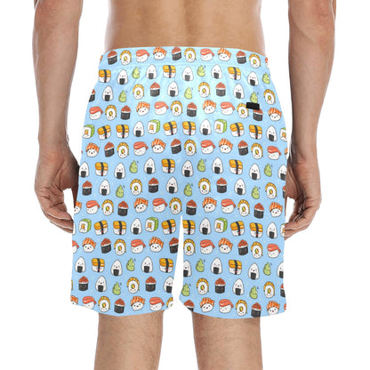 Sushi Cartoon Design Men's Swim Trunks Beach Shorts
