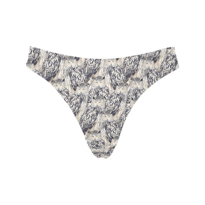 Owl Realistic Themed Design Print Women's Thongs